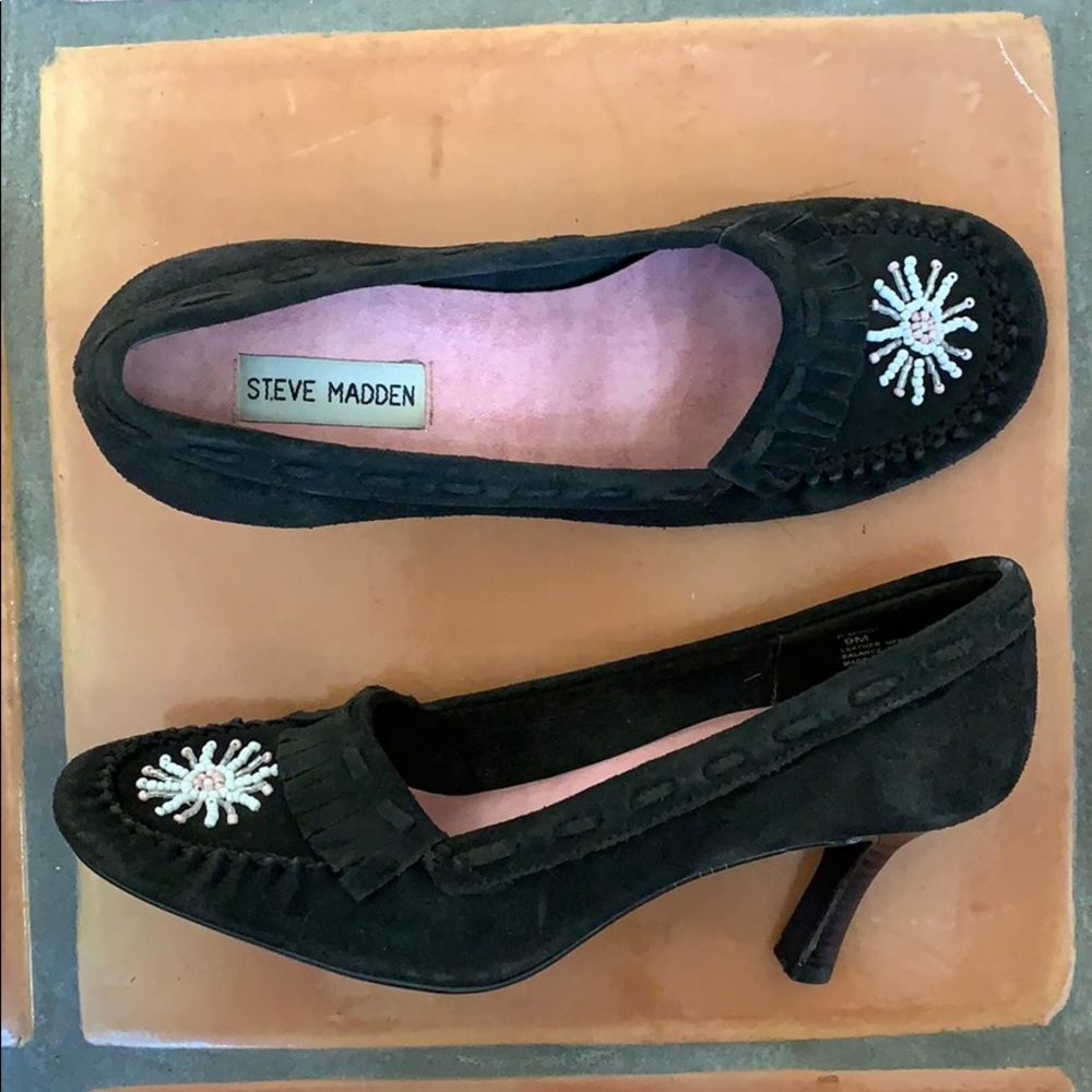Steve Madden ‘P-Mindi’ Brown Suede Moccasin Heels
